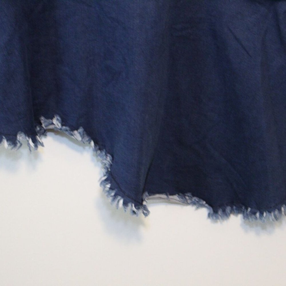 Lane Bryant Denim V-neck Asymmetric Sleeveless Top Blue Plus Size 26 H13674 - Picture 5 of 7